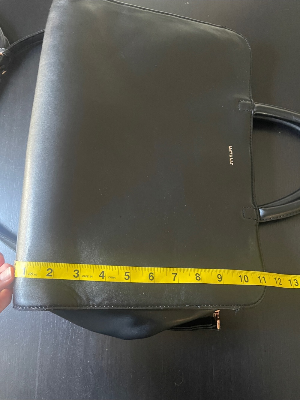 Matt & Nat smooth vegan leather Satchel bag - Picture 15 of 16